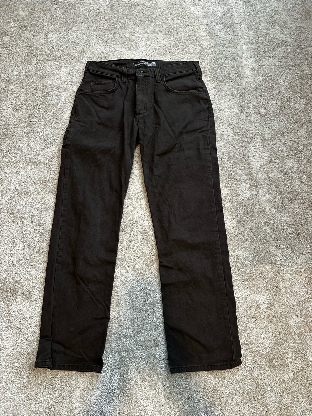 Carhartt Men's Brown Straight-Leg Work Pants